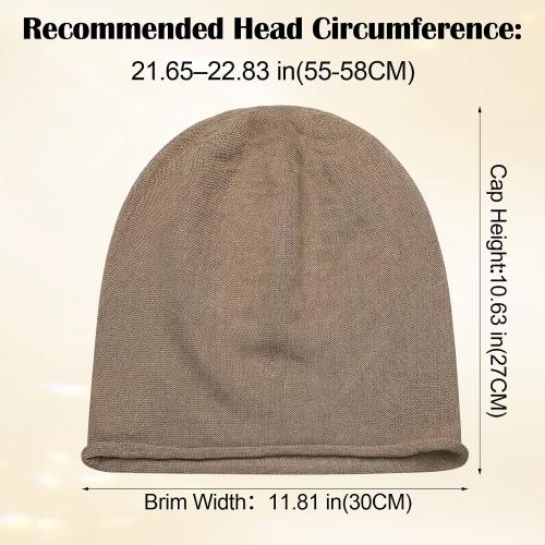 Cuffbow 100% Linen Beanie Summer Cooling Beanie for Men Women Slouchy Lightweight Hat Baggy Breathable Slouch Cap