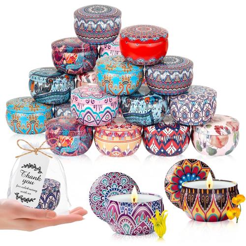 24 Pack Scented Candles Gift Set, Baby Shower Bridal Favors for Guests Housewarming Birthday Party Favors for Adults, Christmas Valentine's Mothers Day Party Give Away Bulk Gifts for Women