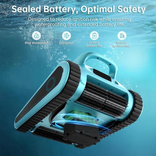 NexTrend Pool Vacuum for Inground Pools Cordless Robotic Pool Cleaner, Smart Navigation, 150min Runtime, 180W Powerful Suction, Floor Walls Waterline Cleans Up to 2,050 sq.ft