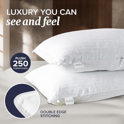 Beckham Hotel Collection Bed Pillows Standard/Queen Size Set of 2 - Original Down Alternative Pillow for Sleeping - Bedding for Back, Stomach or Side Sleepers