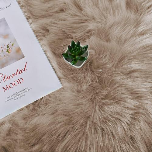 Latepis Fuzzy Circle Rugs for Living Room Beige Round Rug 10ft Washable Shag Rug Fluffy Boho Rug Faux Sheepskin Fur Rug for Bedroom Large Room Carpet Home Decor