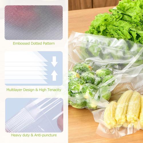 Bonsenkitchen Vacuum Food Sealer Rolls Bags, 2 Packs 8 in x 20 ft, BPA Free, Durable Commercial Customized Size Bags for Storage and Sous Vide Cooking,VB3206