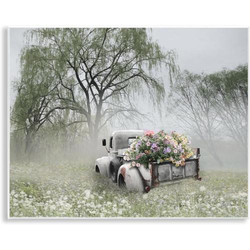 Stupell Industries Overgrown Floral Truck Wall Plaque Art Design by Lori Deiter