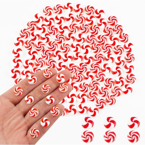 100 Pieces Tiny Christmas Peppermint Lollipop for Dollhouse Micro Resin Decor for Crafts Mini Things for Fairy Garden Micro Landscaping Decoration