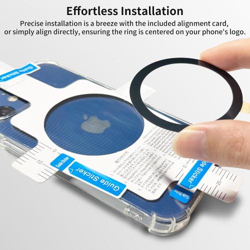 Aothey Universal Metal Rings Compatible with Magsafe Sticker,Magnetic Ring for Phone Cases & Wireless Charging, 6 Pack (2 Black,2 White & 2 Silver)