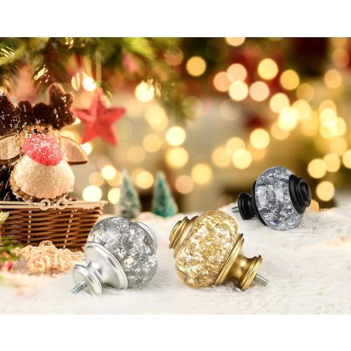 1 Inch Double Curtain Rods 72 to 144 Inches (6 to 12 ft), USFOOK Silver Drapery Rods for Windows, Telescoping Dual Curtain Rod with Translucent Finials, Decoration for Home