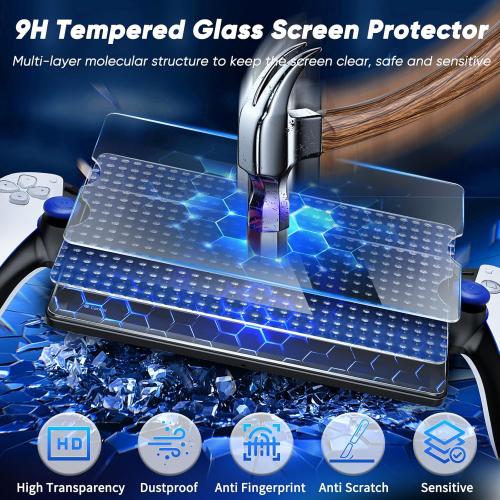 Auarte 12 in 1 Accessories Set for Playstation Portal Remote Player, Hard Carrying Case for PS Portal with Clear Skin Case for PS5 Portal, 2 Screen Protector with 4 Thumb Grip