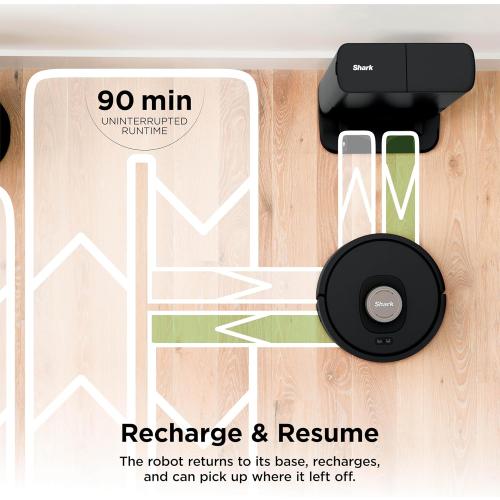 Shark AV2501AE AI Robot Vacuum with XL HEPA Self-Empty Base, Bagless, 60-Day Capacity, LIDAR Navigation, Perfect for Pet Hair, Compatible with Alexa, Wi-Fi Connected, Carpet & Hard Floor, Black