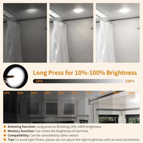 RV Lights Interior, 5 Inch RV LED Ceiling Puck Light Dimmable 12 Volt LED Lights, 12V RV Puck Lights Led 4.5W Milky Frosted RV Ceiling Dome Light for Camper Van Trailer Boat