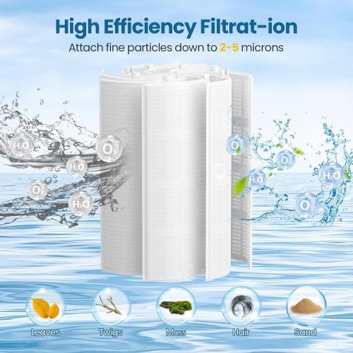 White 48 Sq.Ft FS-2004 DE Grid Pool Replacement Filt-er Set Compatible with Unicel FS-2004, for Hayward Pro-Grid DE4820, for MicroClear DE4800, 7 Full   1 Partial for 48 Sq.Ft (24 inch Height)