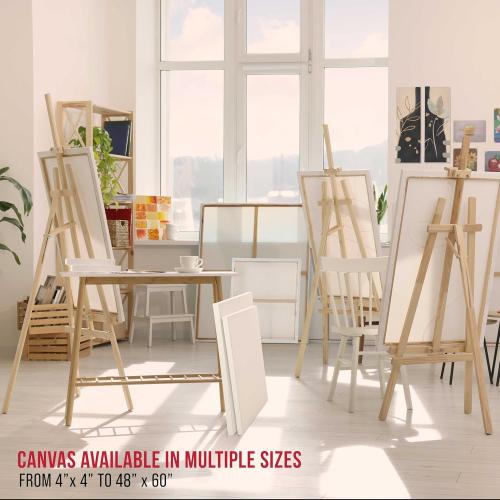 U.S. Art Supply Large Stretched Canvas for Painting 16x20 inch Gallery Depth 1-1/2 Thick, 3-Pack - 12oz Acrylic Gesso Triple Primed, Professional Artist Quality, 100% Cotton - Oil, Pouring Paint