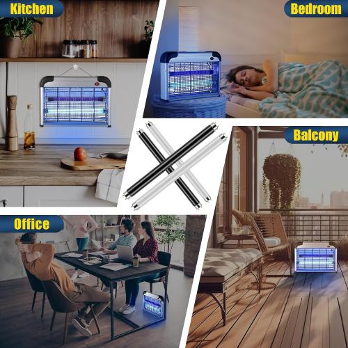 Qualirey T8 Bug Zapper Replacement Bulbs, 10W Bug Zapper Light Bulb for 20W Electronic Bug Zapper, Effectively Attracts Most Flying Bugs 13 Inch Mosquito Light Bulb for Indoor Outdoor (4 Pack)