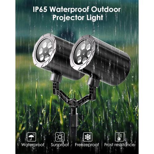 Christmas Projector Lights Outdoor, Snowflake Projector Lights Double Head Waterproof, LED Snowfall for Indoor Outdoor Rotating Christmas Decoration for Wedding Yard Holiday Used