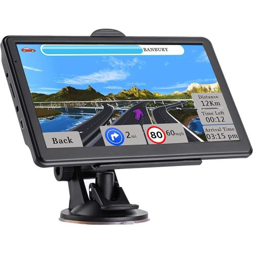 GPS Navigator for Car, Latest 2025 Map 7 inch Touch Screen Car GPS 256-16GB, Voice Turn Direction Guidance, Support Speed and Red Light Warning, North America Lifetime map Free Update(Blue)