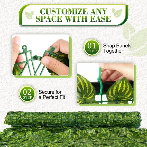 120x40 Artificial Ivy Privacy Fence Screen, Faux Greenery Backdrop Ivy Vine Leaf Hedges Wall Fence Panels Green Wall Decor for Patio, Balcony, Garden, Backyard Indoor Outdoor