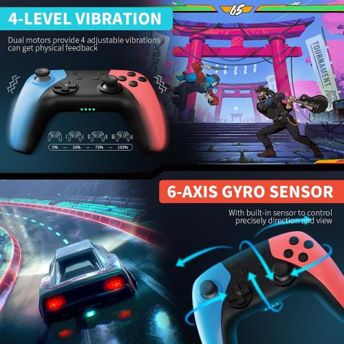 AceGamer Wireless Pro Controller for Nintendo Switch 2/Switch/Lite/OLED/Windows PC, Bluetooth Controller with Hall Effect Joysticks, Wake-up/Turbo/Dual Vibration/Macros/6-Axis Gyro/Screenshot