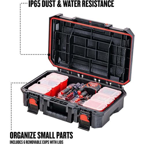 CRAFTSMAN TRADESTACK System Tool Box, Water Resistant Tool Storage, with 6 Small Parts Containers, 21 Inch (CMST21415)