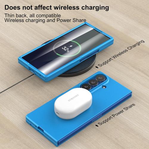 Foluu Slim Fit Case for Samsung Galaxy Z Fold 7, with Front Built-in Screen Protector, Ultra Thin Matte PC Protective Cover for Samsung Galaxy Z Fold7 5G 2025 (Blue)