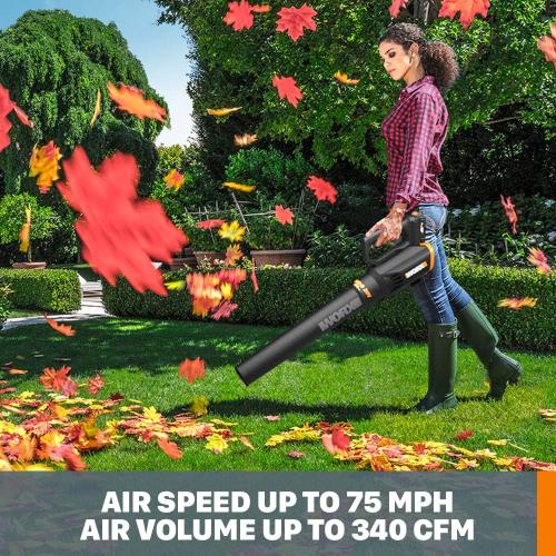 Worx 20V String Trimmer Cordless & Edger 3.0   Leaf Blower Cordless with Battery and Charger Turbine, Black and Orange