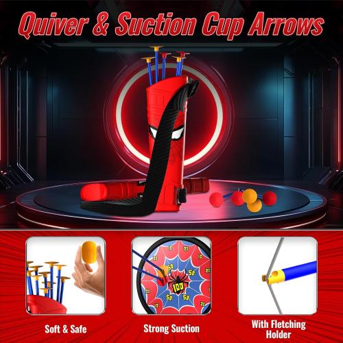 Spider Bow and Arrow Set for Kids, Led Light Up Kids Archery Set