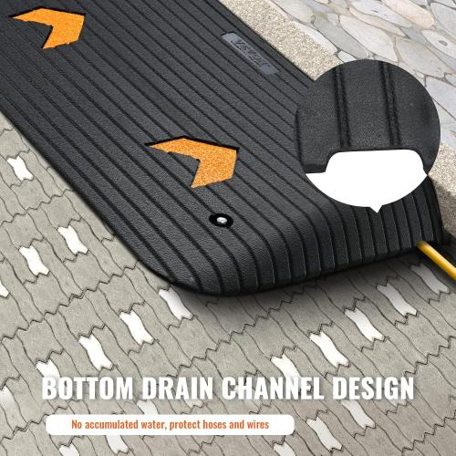 VEVOR  Rise Rubber Threshold Ramp, 35.5 Wide Wheelchair Ramp Doorway, Natural Curb Ramp, 33069Lbs Load Capacity, Non-Slip Textured Surface Rubber Curb Ramp for Wheelchair and Scooter