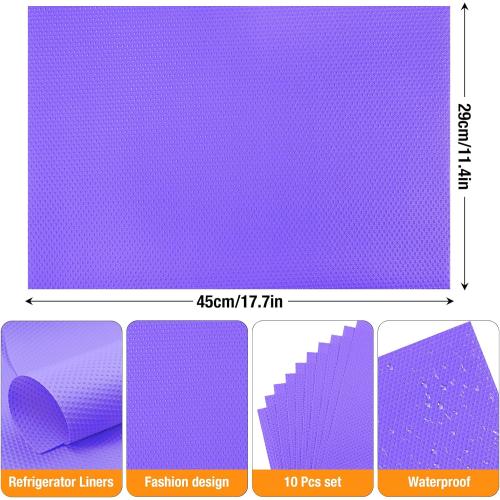 10Pack Refrigerator Liners,Fridge Shelf Liners,17.7x11.4 in,Purple
