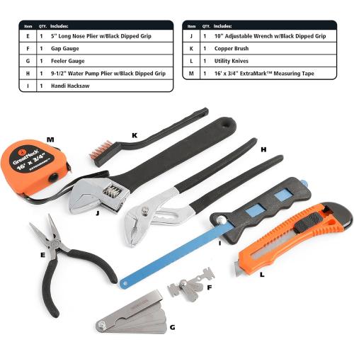 Great Neck MS125 125 Piece Marine Tool Set, Gifts for Men, Dad Gifts, High Visibility, Water-Resistant Boat Tool Box Case, Anti-Rust Chrome-Plated Boat Supplies And Accessories