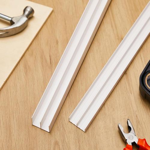 Landical 2 Sets 4 ft Long Plastic Sliding Cabinet Door Track Hardware Set for 1/2 Thick Panels Glass Window Cabinet Door Track for Sliding Closet Doors, Easy Quick Installation