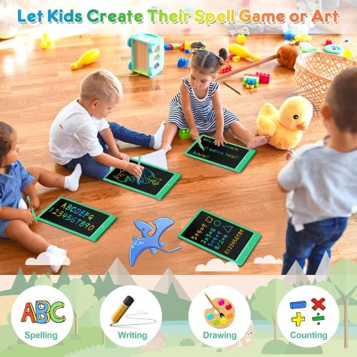 Size 10 Color Green  FLUESTON LCD Writing Tablet, Doodle Board Toys Gifts for 3-8 Year Old Girls Boys, 10 Inch Colorful Electronic Board Drawing Pad for Kids, Gifts for Toddler Educational Learning Travel Birthday, Green