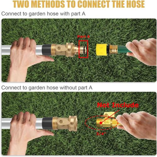 12FT Telescopic Gutter Cleaning Tools - Long Reach Cleaner with Hose Copper Attachment
