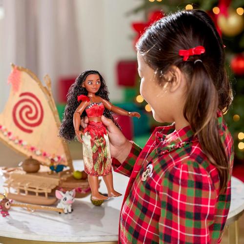 Disney Store Official Moana Doll Play Set for Girls - Includes Pua and HEI HEI, & Other Doll Accessories - Disney Princess Classic Toys - Authentic Outfit & Accessories - Girls Toys Adventure Set