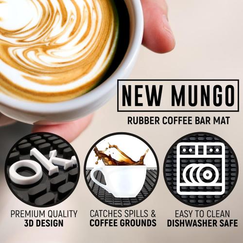 New Mungo Coffee Bar Mat – “Ok But First Coffee” – Spill-Proof PVC Coffee Station Mat, Non-Slip Countertop Protector 18x12
