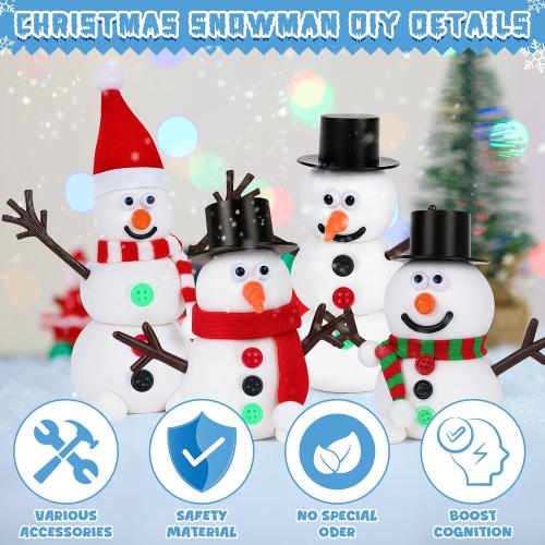 RoseFog 9 Pack Christmas Crafts, DIY Christmas Snowman Clay for Kids, Build Your Snowman Craft Kit, Modeling Clay Snow Man Making Game, Xmas Crafts Presents Winter Christmas Stocking Stuffers