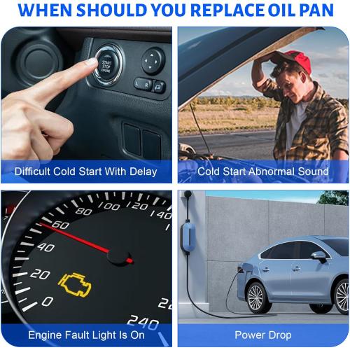 Engine Oil Pan Compatible with 2011-2016 Chevrolet Cruze, 2012-2020 Sonic, 2016 Cruze Limited, 2013-2021 Trax, 2013-2021 Buick Encore, 1.4L, Replace 25196122