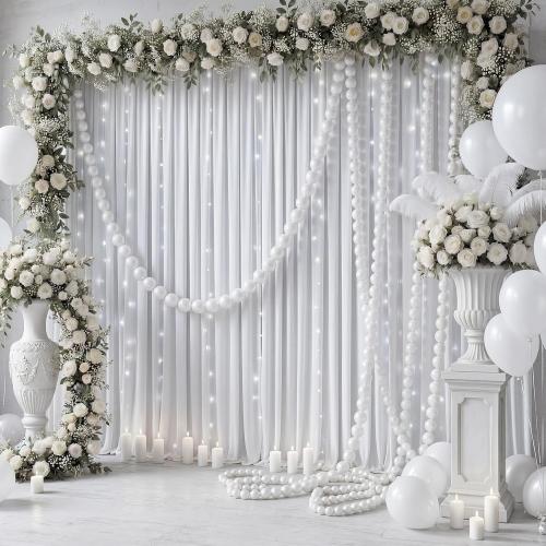 Teyva 100 Pcs Pearl Ball Garland 2.2 Inches White