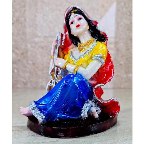 Set of 6 Size 6.6 eSplanade Resin Rajasthani Punjabi Musical Folks Showpiece Figurine Sculpture (Set of 6) | Decorative Items - Home Decor | Multicolour - 6.6 Inches (Yellow Multi)