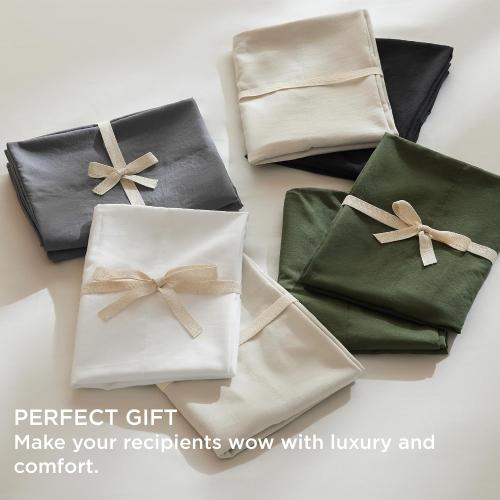 Bedsure King Pillow Cases Set of 4 - Linen Pillowcase 4 Pack,Super Soft and Cozy Prewashed Pillowcases,Hotel Quality,Pillow Case Covers with Envelop Closure,20x36 Inches