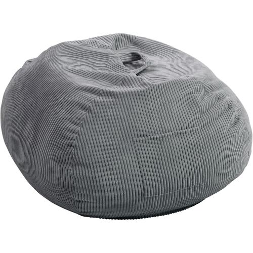 Bean Bag Chair with Corduroy Cover for Teens and Kids, Small Comfy Fluffy Floor Chair for Living Room Bedroom