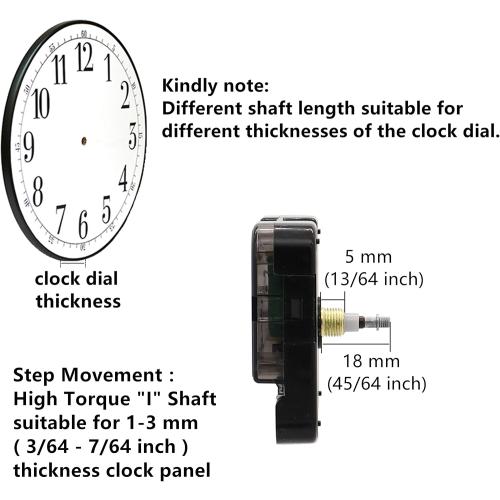 Youngtown 12888 Clock Mechanism 13/64 Thread Battery Operated Replacement | Comes with 4 Sizes Black Clock Hands Fits Various Clock Faces Ideal for DIY Wall Clock Making Repair & Replacement Projects