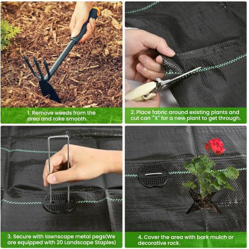 Weed Barrier Landscape Fabric, 3 x 50FT Heavy Duty Weed Blocker Garden Ground Cover Fabric Control Mat, Woven Mulch Fabric for Landscaping Driveway 3.2 OZ