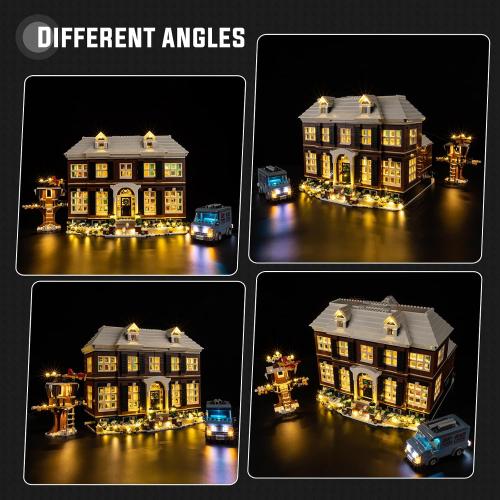 Nitemode LED Light Kit Compatible with Lego Home Alone House 21330 – Upgraded Layered Lighting Design, Accessories for Display ((JUST Lights)