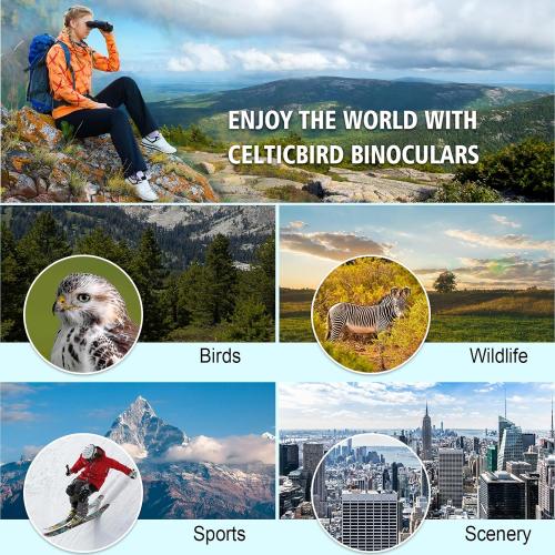 10x42 HD Binoculars for Adults High Powered with Phone Holder, BAK4 Prism Waterproof Travel Binoculars for Bird Watching Hiking Camping Wildlife Viewing Outdoor Concerts Sports