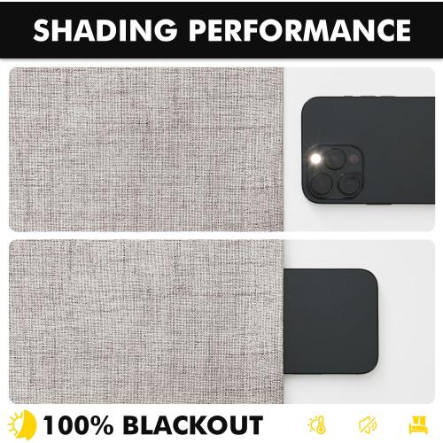 MIULEE 100% Blackout Linen Curtains for Bedroom 42 x 84 Inch Ivory 2 Panels | Thermal Insulated, Room Darkening Drapes for Living Room, Back Tab Rod Pocket Pinch Pleated, Solid Luxury Decor