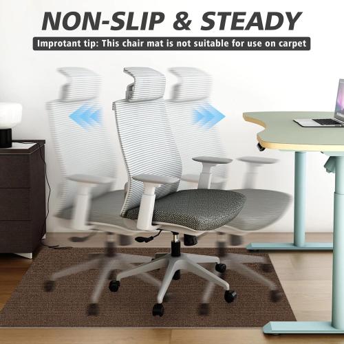 Sycoodeal Office Chair Mat for Hardwood Floor,Office Computer Gaming Chair Mat for Tile Floor,Large Floor Protector Rug,Anti-Slip,Easy to Clean,Coffee(48x36)