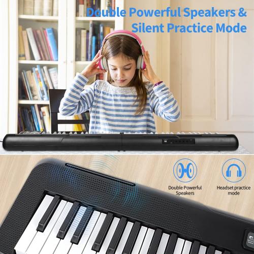 88 Key Piano Keyboard,Beginner Electric Digital Piano with Semi Weighted Keys,Keyboard Piano withSustain Pedal, Power Supply, Stand, Carrying Case,Headphones