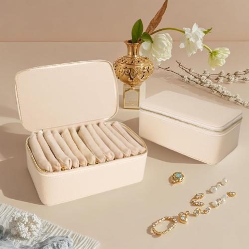Travel Jewelry Case, Small Travel Jewelry Box with 12 Velvet Jewelry Bag Mini Pouch, Portable Travel Jewelry Organizer for Rings Earrings Necklaces (Beige 12 Pcs)
