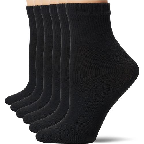 Hanes Ultimate womens Ankle Socks, Comfort Toe Seamed, White & Black Available, 9 pack