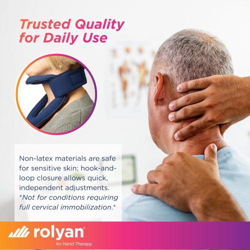 Rolyan Adjustable Frame Cervical Collar, Size Medium, Soft Neck Brace Fits Neck Circumferences 14 - 16, Wire Frame, Bendable Collar Stabilizes Neck After Head and Neck Injuries
