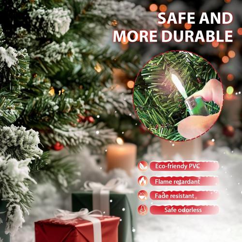 6ft Artificial Christmas Tree Premium Pine Xmas Tree with 1000 Branch Tip, 1 Minute Christmas Tree Unlit Realistic Holiday Party Decor for Home Office, Foldable Stand, Easy Assembly