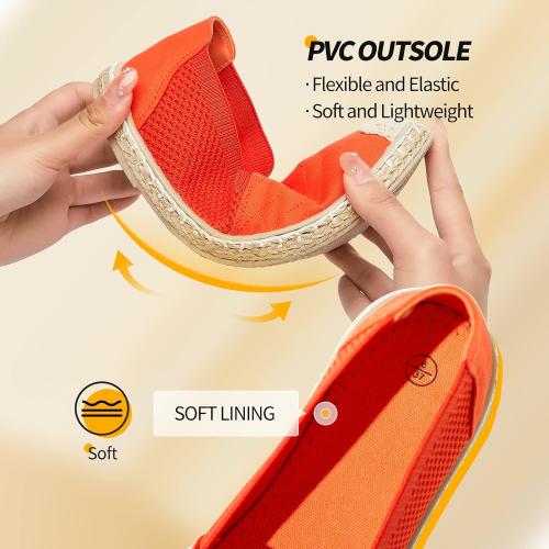 Women's Flats Shoes,Breathable Black Espadrilles Flats,Black and White Slip on Shoes(Lightweight and Soft)